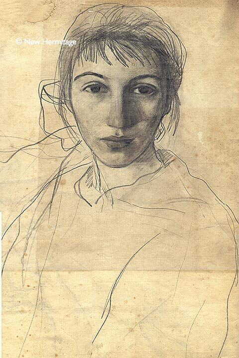  Серебрякова З. 1884-1967 Автопортрет, 1926 Бумага, карандаш, 45 х 32,5