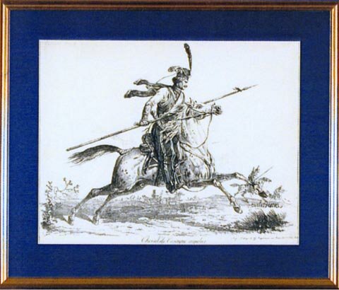  Верне А.-Ш.-О. 1758 - 1835, Франция Регулярный казак, 1815 Литография, 32 х 45
