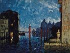  K. I. Gorbatov 1876-1945 Night in venice, Thd early 1930s. Oil on cardboard and plywood, 22 x 29 cm