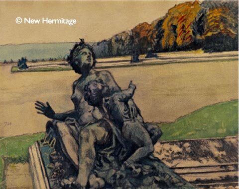  A.Benois 1870-1960 The Park. Versailles, 1924 Water colours on paper, 31 x 39 cm
