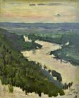  N.Nesterov 1862-1942 The Belaya River, 1914 Oil on canvas and cardboard, 29 x 23 cm