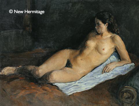  V. Yurkin 1924-19? The Nude Lying, 1950 Oil on canvas, 60 x 80 cm