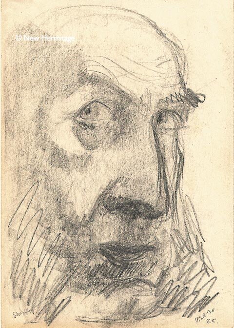  S. Koltsov 1892-1951 The Bearded Man, 1928-1930 Pencil on paper, 25 x 18,5 cm