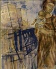  K. Petrov-Vodkin. 1878-1939 The Woman With The Child against The Background Of City, 1924 Water colours on paper, 45 x 39 cm