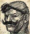  S.Koltsov 1892-1951 The Moustached Man in the Skull-cap, 1928-30 Pencil on paper, 20,5 x 17 cm