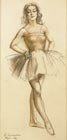  Z.Serebryakova 1884-1967 The Ballerina, 1937 Pencil, sanguine on paper, 45 x 21,5 cm